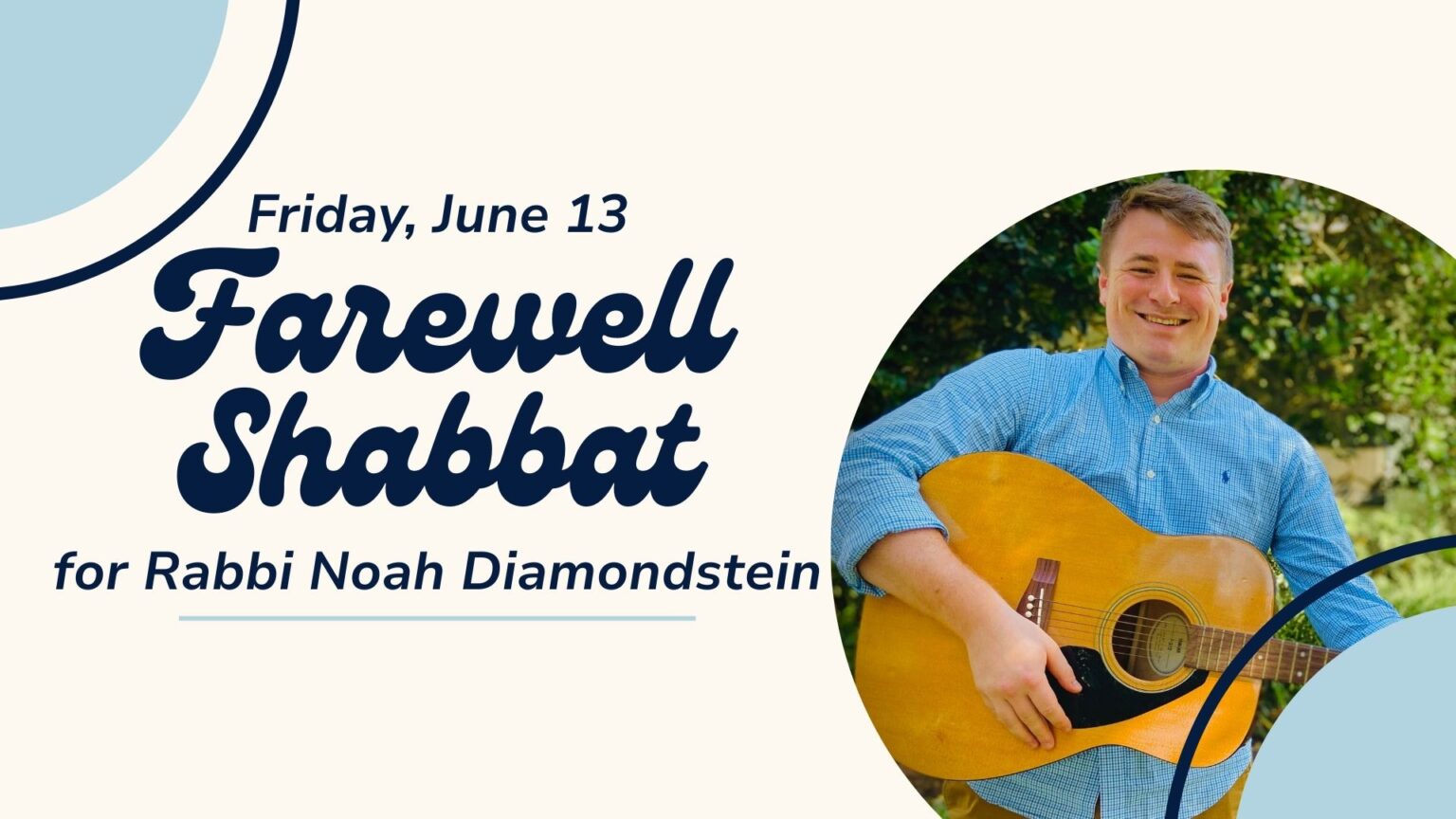 Farewell Shabbat for Rabbi Noah Diamondstein | Temple Sinai - Reform